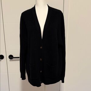 J. Crew Black Women's Cotton Cashmere Cardigan Sweater